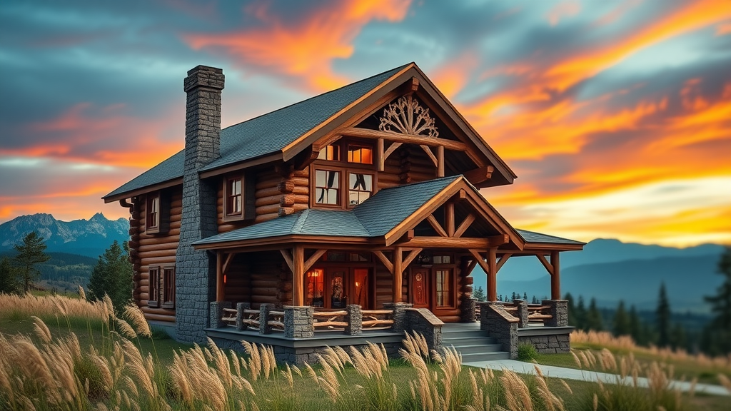 majestic log cabin architectural features, advantages of log homes architecture