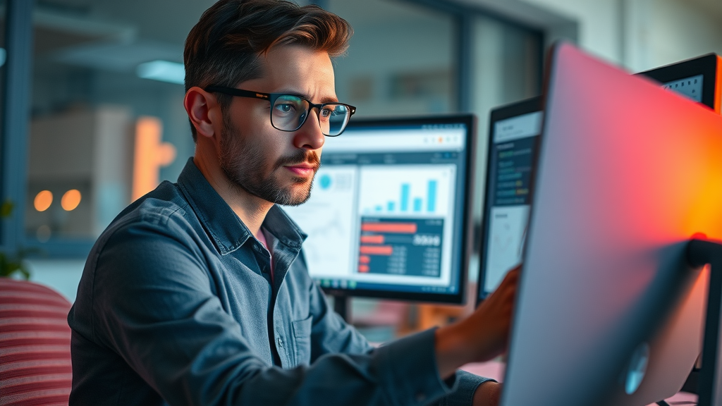 Marketing campaign optimization - specialist analyzing split-test campaign performance