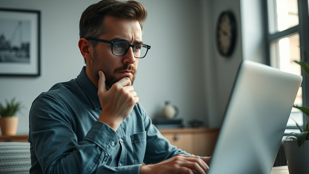 dallas digital marketing agency - Concerned Dallas entrepreneur analyzing poor digital marketing results
