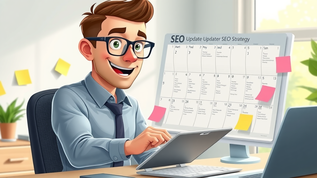 digital marketing manager marking SEO strategy update cycles for on-page optimization