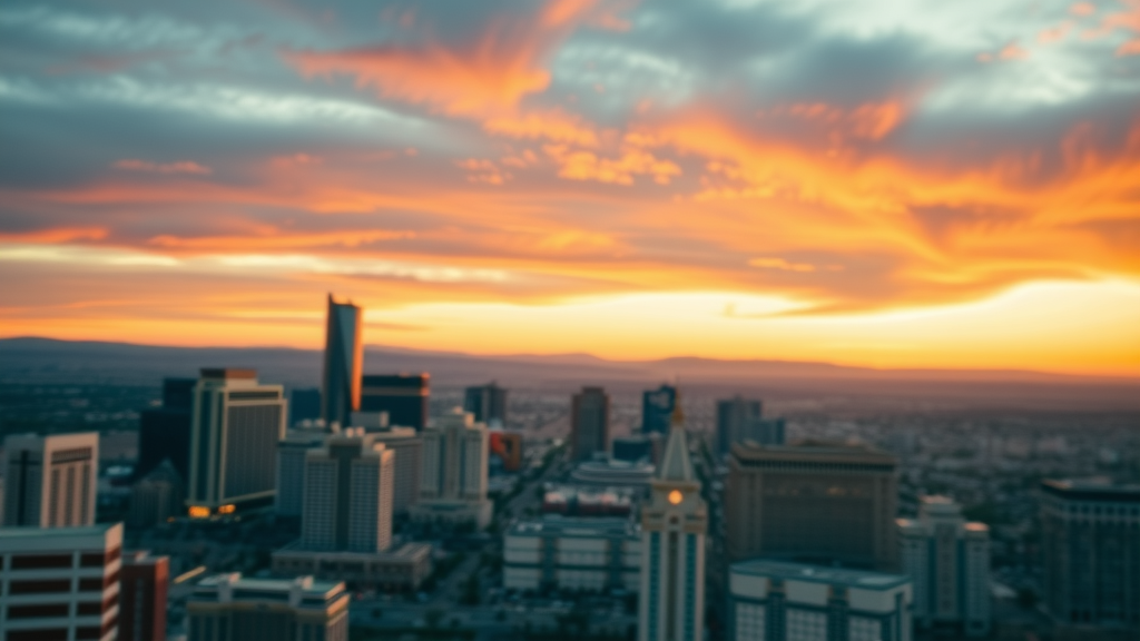 Futuristic Las Vegas cityscape at sunrise—symbolizing the hopeful and dynamic future of the Las Vegas real estate market