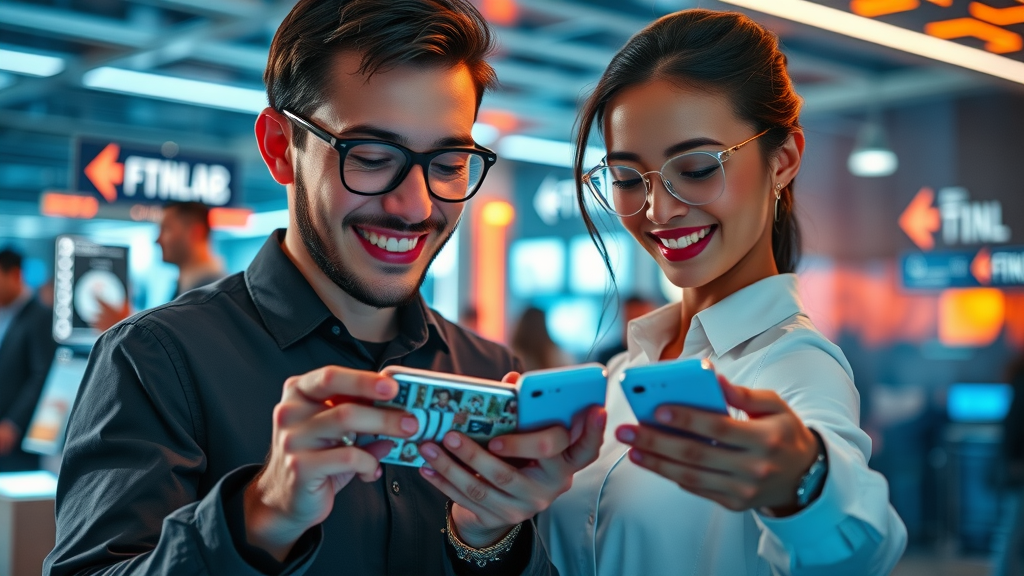 users engaging with digital brand identity via mobile apps and social media
