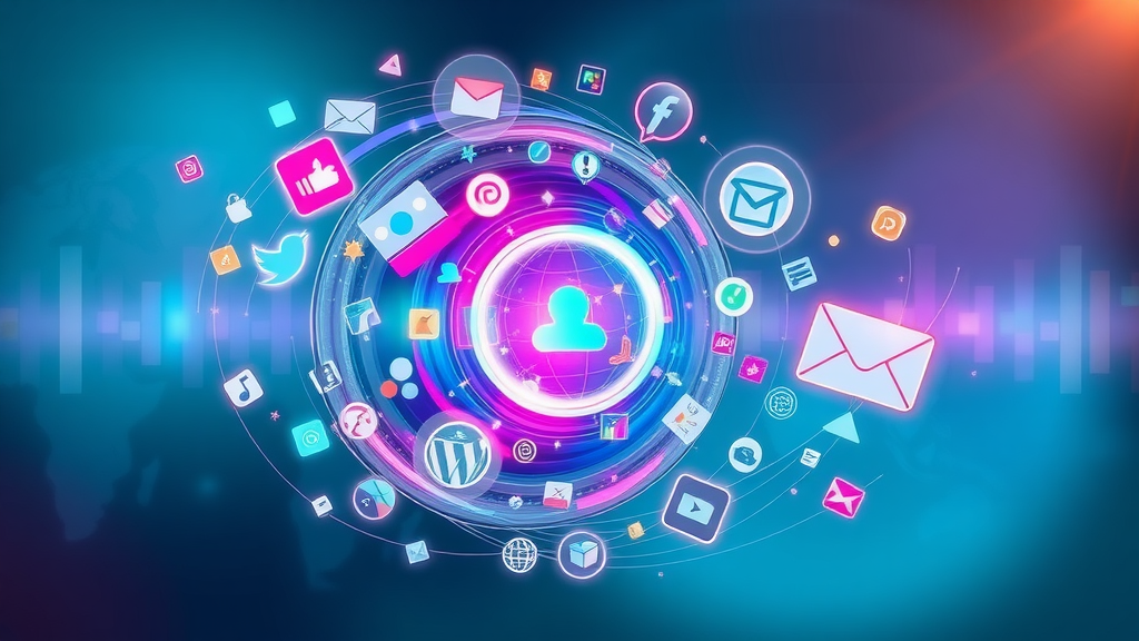 Digital media icons illustrating modern brand growth strategies