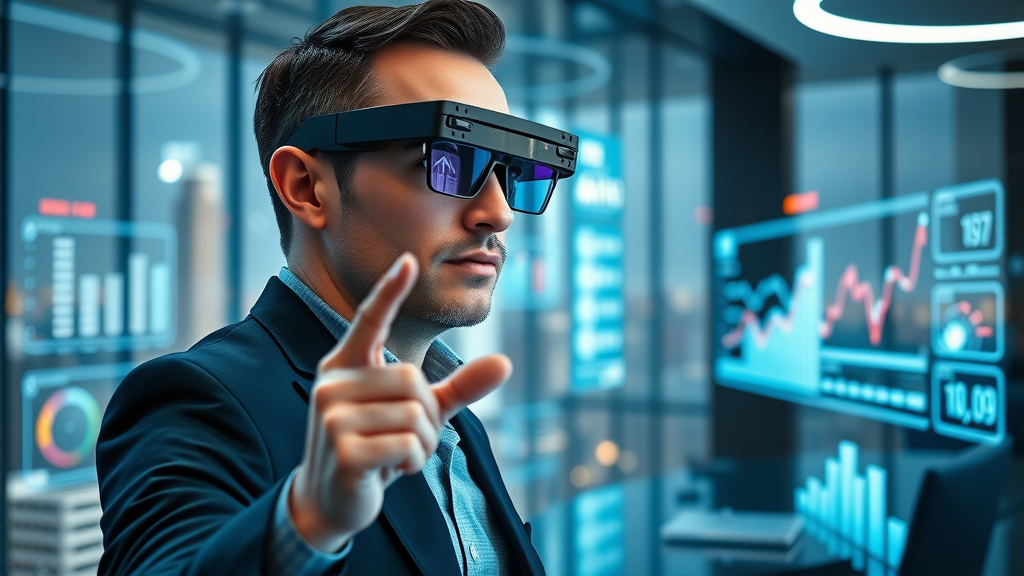 marketer leveraging AR technology to monitor digital marketing trends for media channel optimization