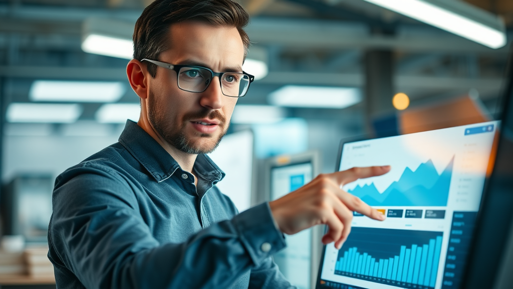 Cost per click analyst reviewing Google Ads dashboard and CPC graph for comprehensive analysis