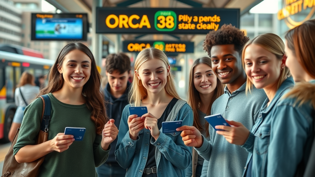 teenagers using youth orca card for local networking digital access