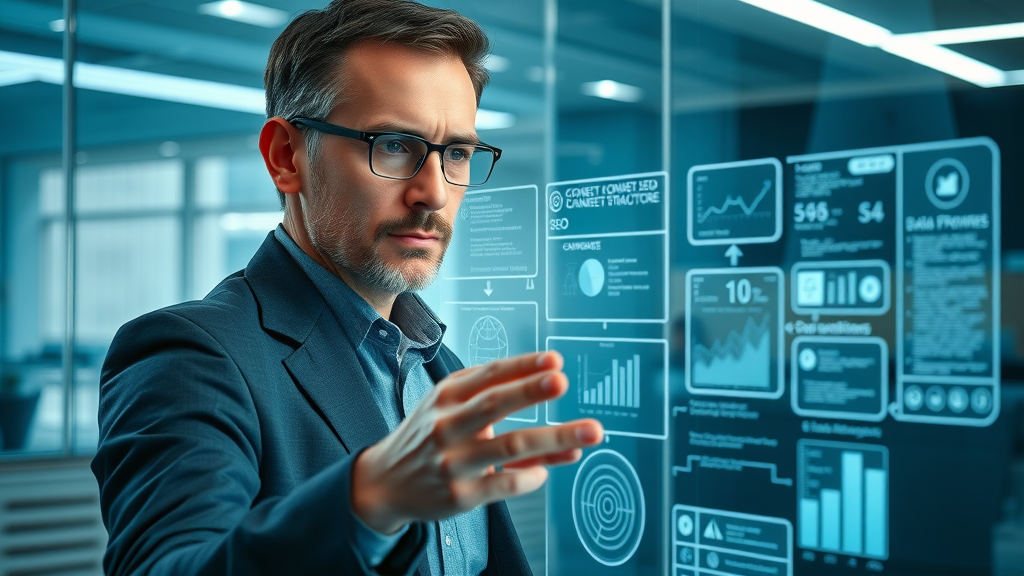 SEO strategist mapping out website content structure for Google rankings