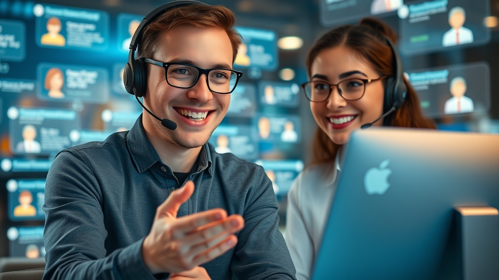 customer service team interacting with clients virtually and reinforcing brand position via digital channels