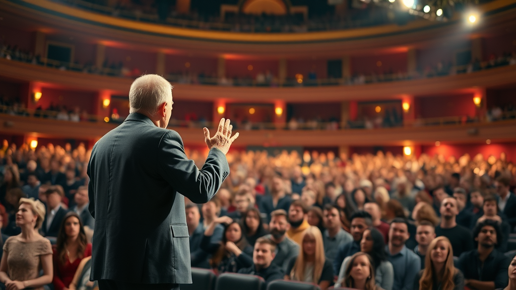 lifewave patches business opportunity motivational public speaker, grand auditorium, captivated network marketing audience