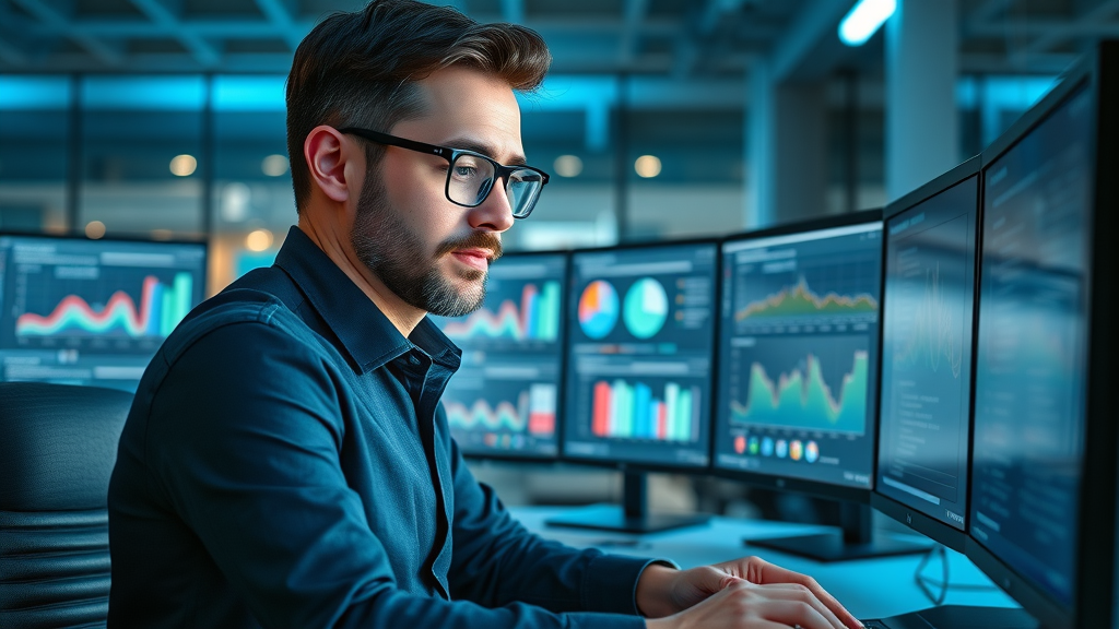 Sales professional organizing customer data in a CRM dashboard for effective business leads management
