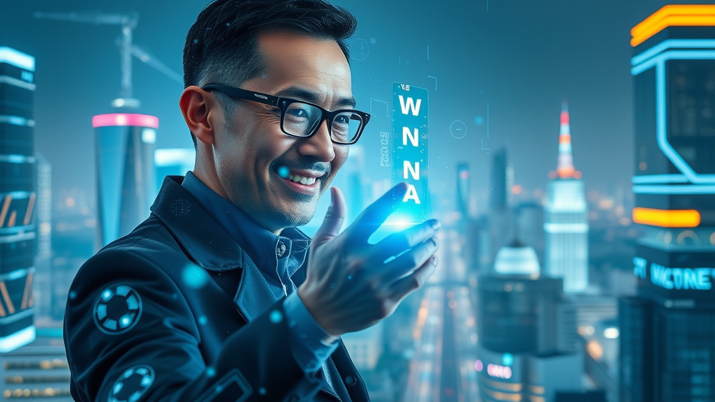futuristic strategist implementing AI-driven branding for innovative brand strategy