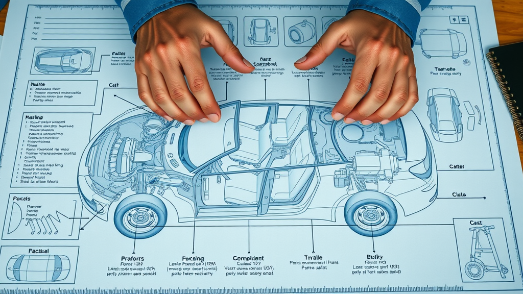 infographic breakdown of car repair components with cost factors - collision repair cost