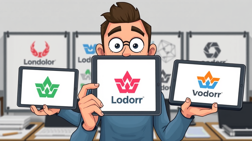 distinct modern logo concepts for visual brand identity and business branding, with digital design sketches and color palette boards