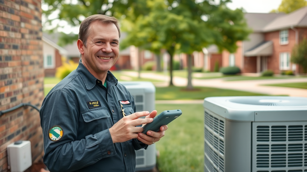 Expert air conditioning contractor in Plainfield IL diagnosing outdoor AC unit