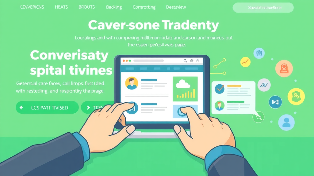 conversion-optimized landing page visually appealing with SEO icons content optimization google search rankings landing page performance