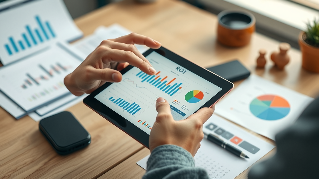 finance analyst analysing paid website traffic campaign ROI and ad spend
