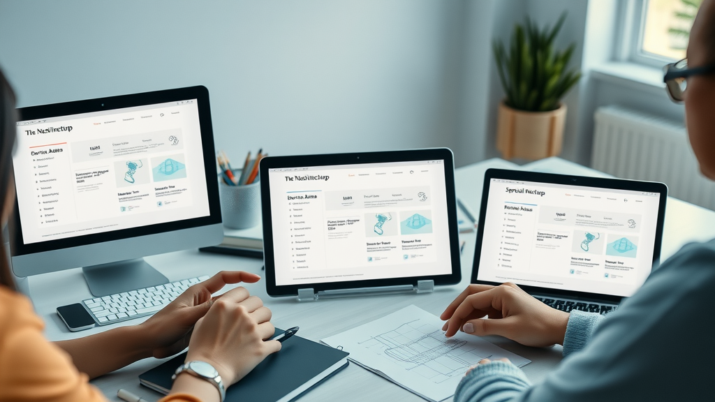 Modern website mockup for a home service business with intuitive navigation and service area information