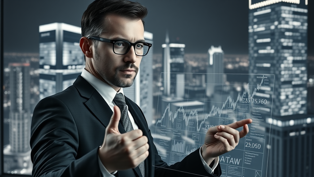 real estate professional predicting home sales and price trends using local market insights city map at night