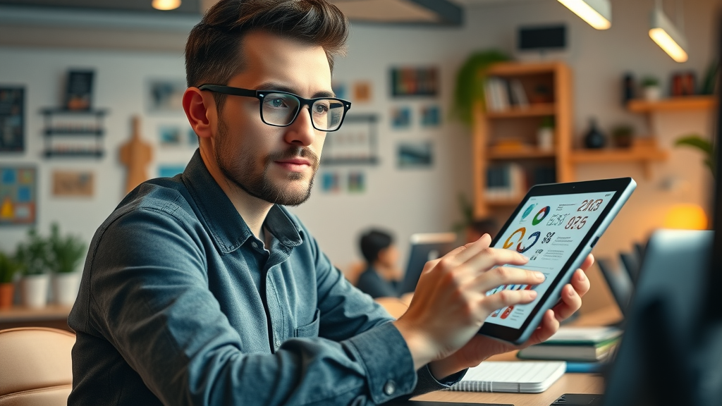 Content creator designing infographic content as part of content marketing strategy
