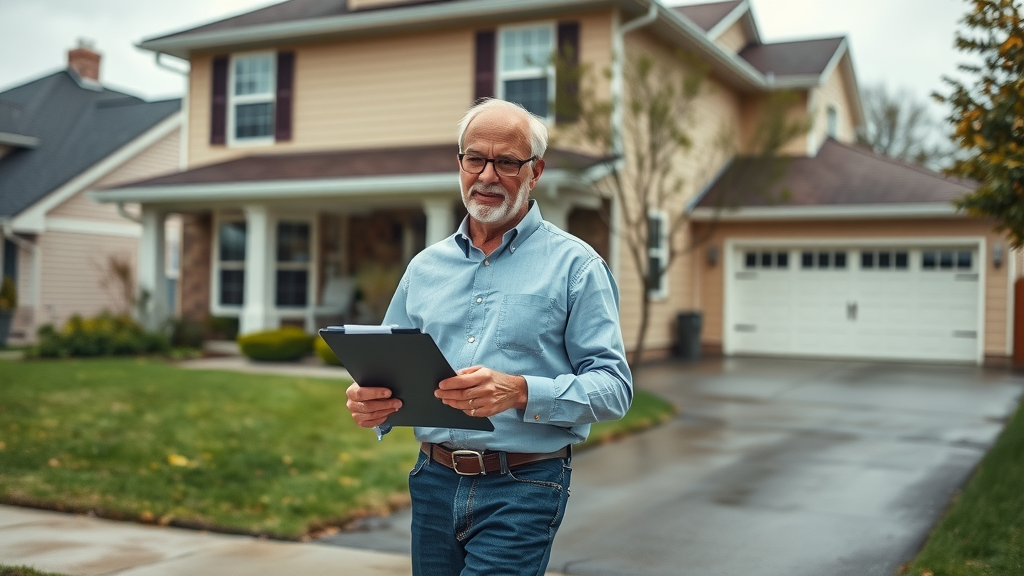 fha appraiser inspecting two-story home hecm for purchase eligibility