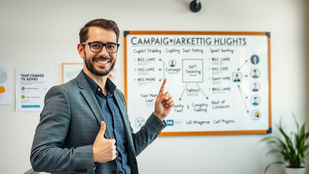 marketing leader summarizing key media channel optimization strategies on whiteboard