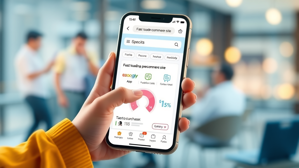 conversion rate optimization for mobile site, fast-loading ecommerce app with trust symbols and easy navigation