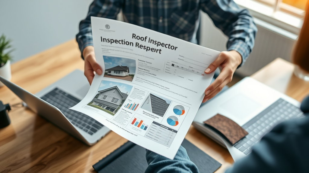 professional roof inspector annotated inspection report findings roofing material pictures