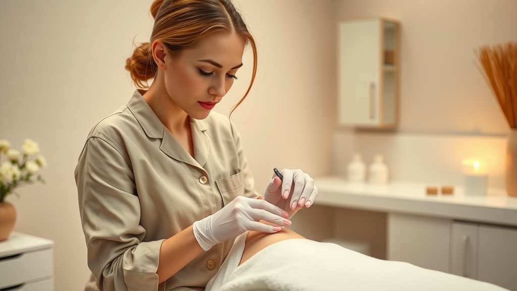 Expert esthetician performing waxing in Ocala FL spa studio environment