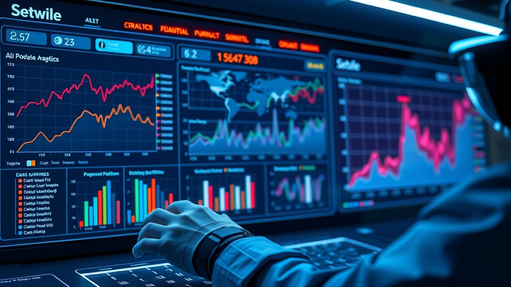 Futuristic AI-powered dashboard optimizing SEO data and strategies