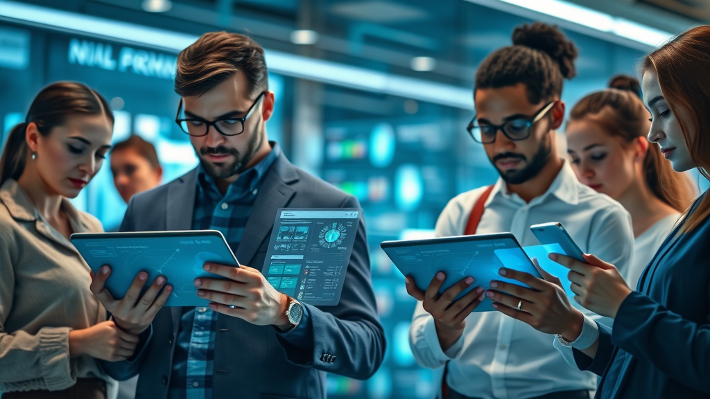 modern payment solutions, business owners viewing diverse payment option dashboards, digital workspace