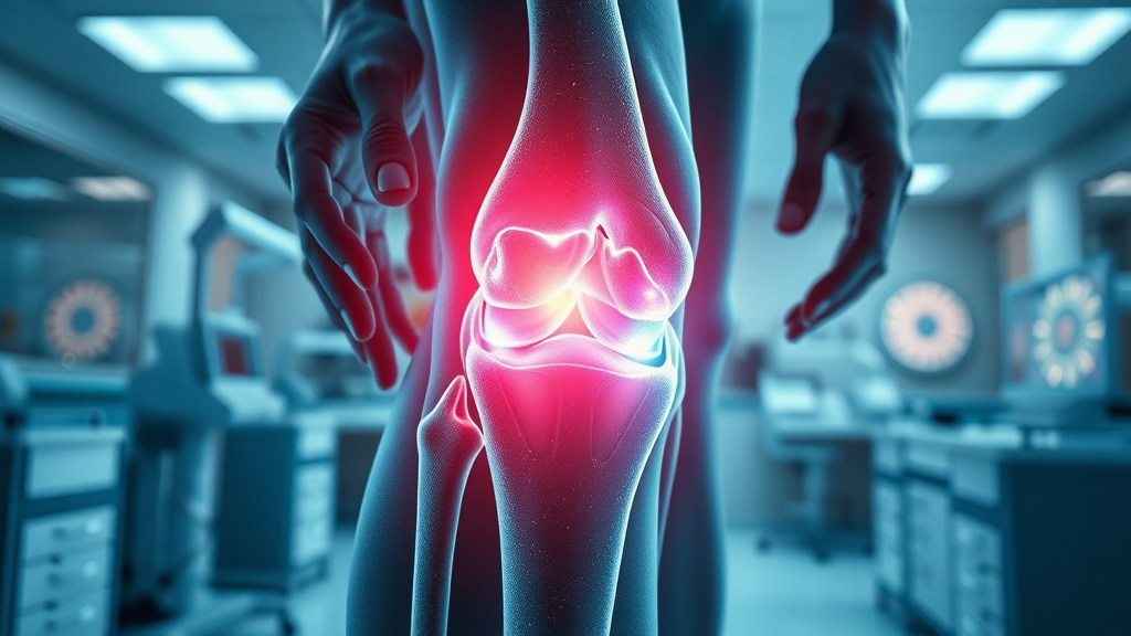 Regenerative medicine for joint and tissue repair in Worcester County, MA - cross-section of knee joint showing stem cells regenerating tissue