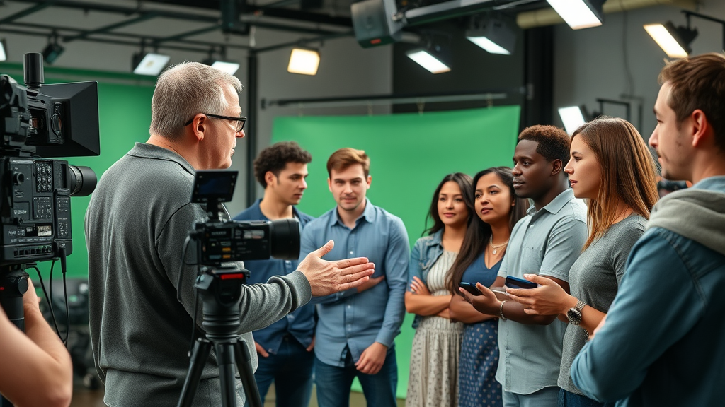 Creative video production set for explainer video and marketing video in studio