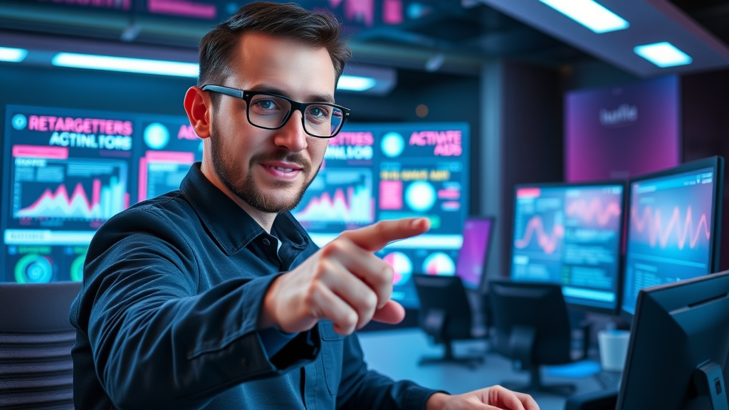 marketer launching retargeting campaigns to recapture lost website traffic for businesses