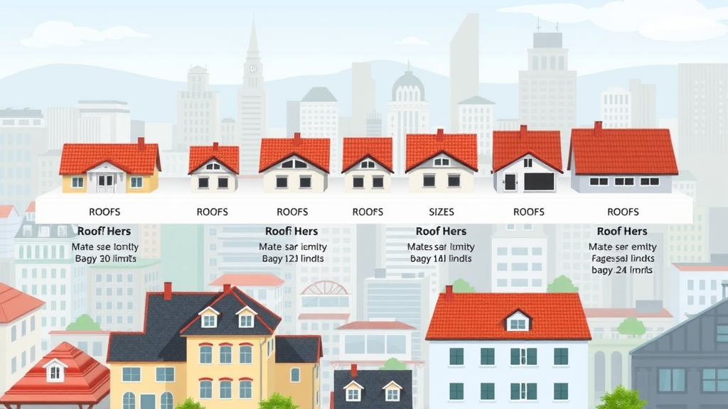 Infographic showing comparison of different roof sizes and pitches, illustrating roof replacement cost factors