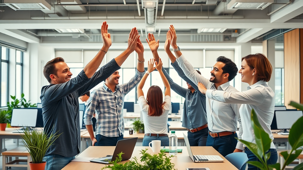 inclusive workplace neurodiversity at work team success celebration lifelike office