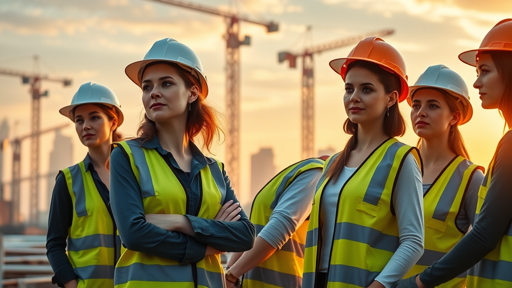 inspirational group of women contractors, women in construction week, construction companies, illuminated skyline, why contractors who blog weekly are winning the Google game