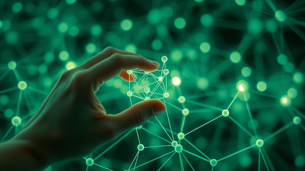A network of connected nodes symbolizing the patient building of digital credibility in AI search
