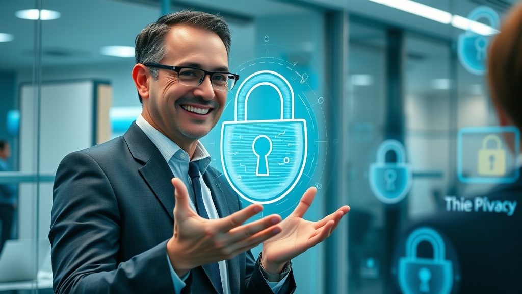 Secure data privacy for AI voice technology in customer support, trustworthy business leader