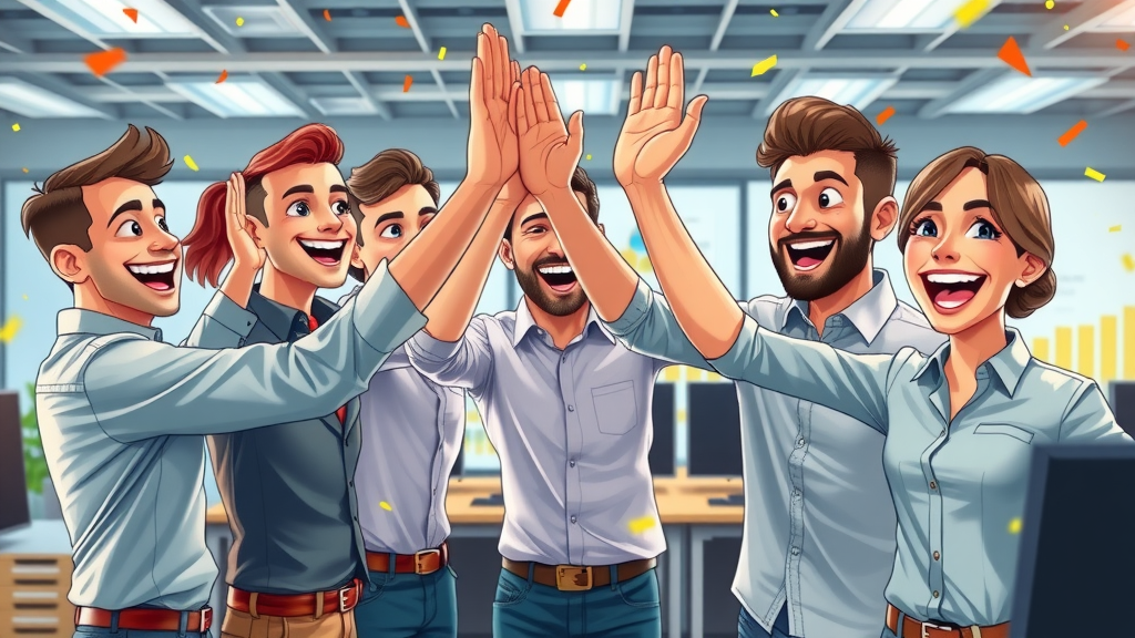 marketing team celebrating scalable marketing leadership-driven success