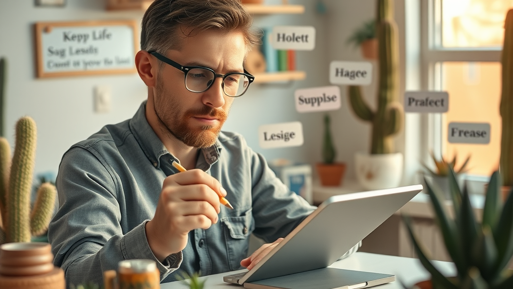 Copywriter brainstorming effective subject lines for Phoenix email marketing