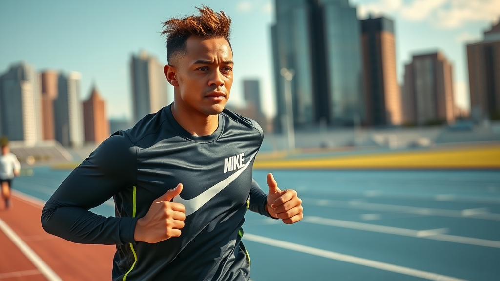Empowered athlete wearing Nike apparel, representing strong brand awareness and equity through iconic branding