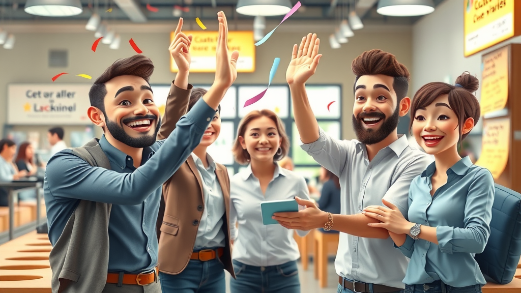 customer referrals small business marketing team celebration social proof review posters