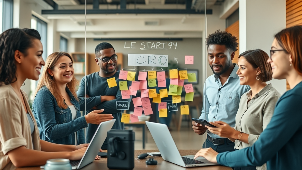 conversion rate optimization team, digital marketers mapping out CRO strategy