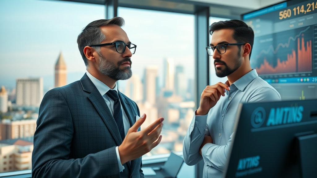 local market insights real estate analysts in a modern Los Angeles office analyzing real estate market data on digital screens