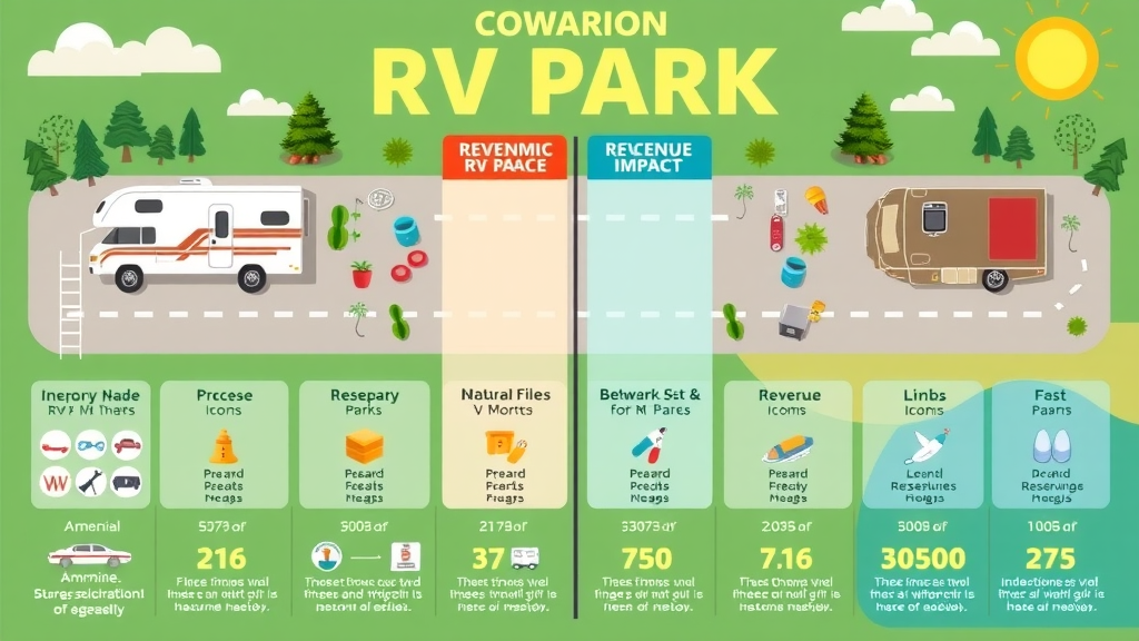 rv park amenities comparison infographic illustrating rv park industry trends 2024