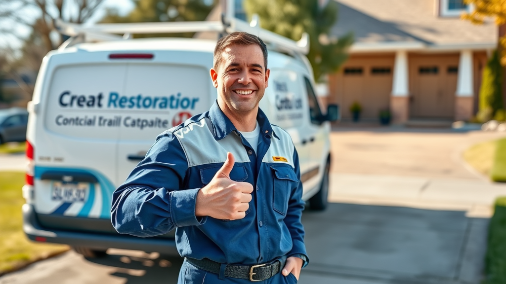 insurance billed flood damage company specialist by service van offering professional restoration services for water damage claim
