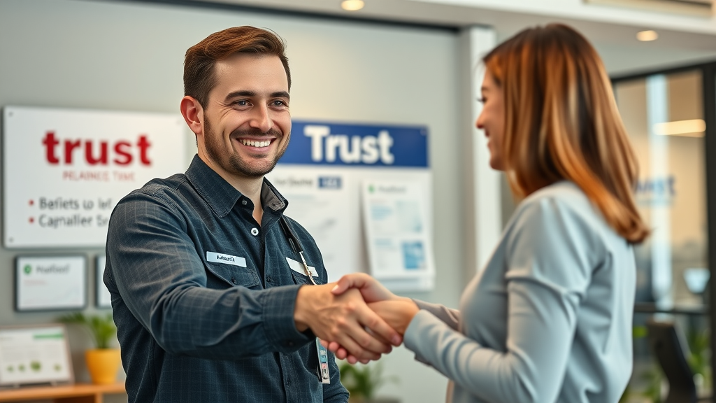 service professional builds trust with customer through blogging