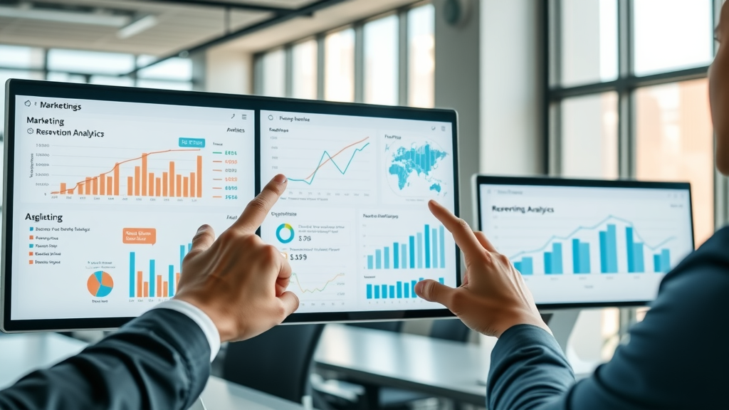 Modern marketing dashboards and reservation analytics showcasing RV park growth through value matrix.