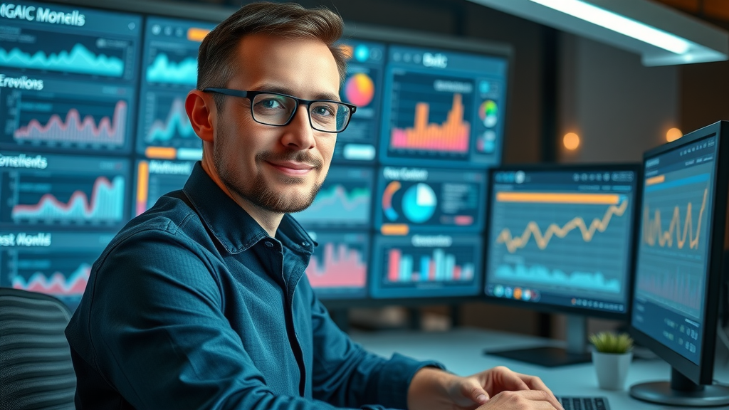 Social media manager monitoring effective customer engagement metrics
