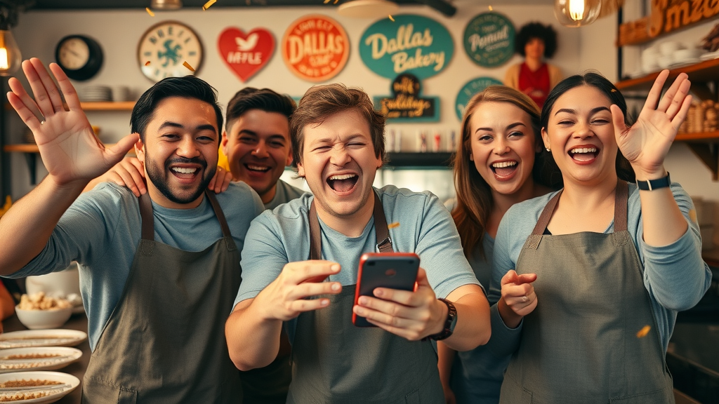 digital marketing services Dallas TX - Dallas bakery team celebrates social media site traffic growth with digital marketing